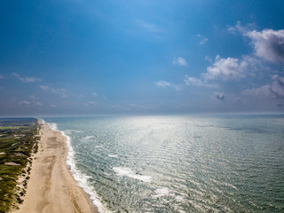 Aerial view of the Sondervig Beach in Denmark - Europe