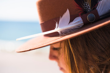 Vintage Prairie Exploration of Desert Island Feathered Hat