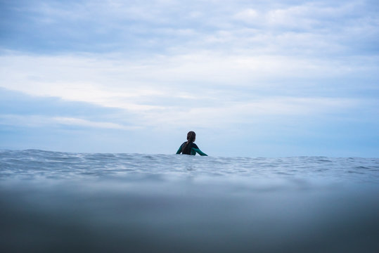 Woman Looking for waves