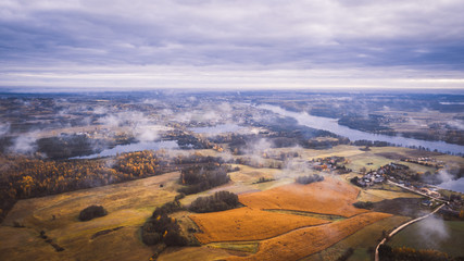 Mazury Masuria z lotu ptaka jesienią Polska  © Patryk