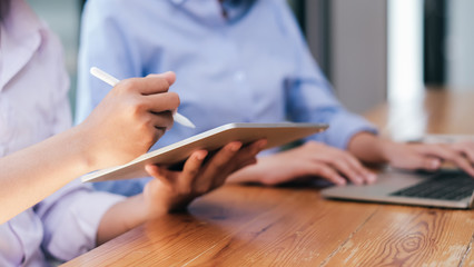 Business team brainstorming their upcoming project.