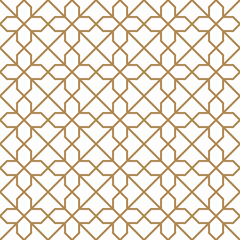 Seamless arabic geometric ornament in brown color.