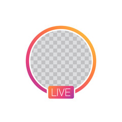 Social media icon avatar stories user LIVE video streaming colorful gradient. Vector illustration. EPS 10