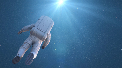 astronaut on a mission in outer space © dottedyeti