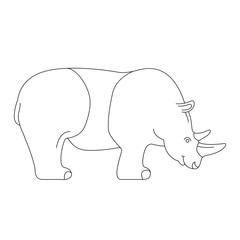 rhino  cartoon,vector illustration, coloring