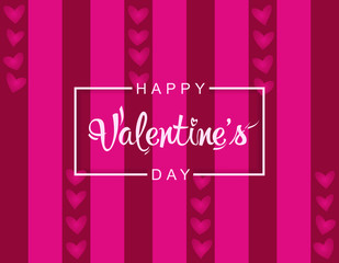 Happy Valentine's Day vector poster, post card, greeting banner. Paper cut abstract background, handwriting word on a red and background with hearts.