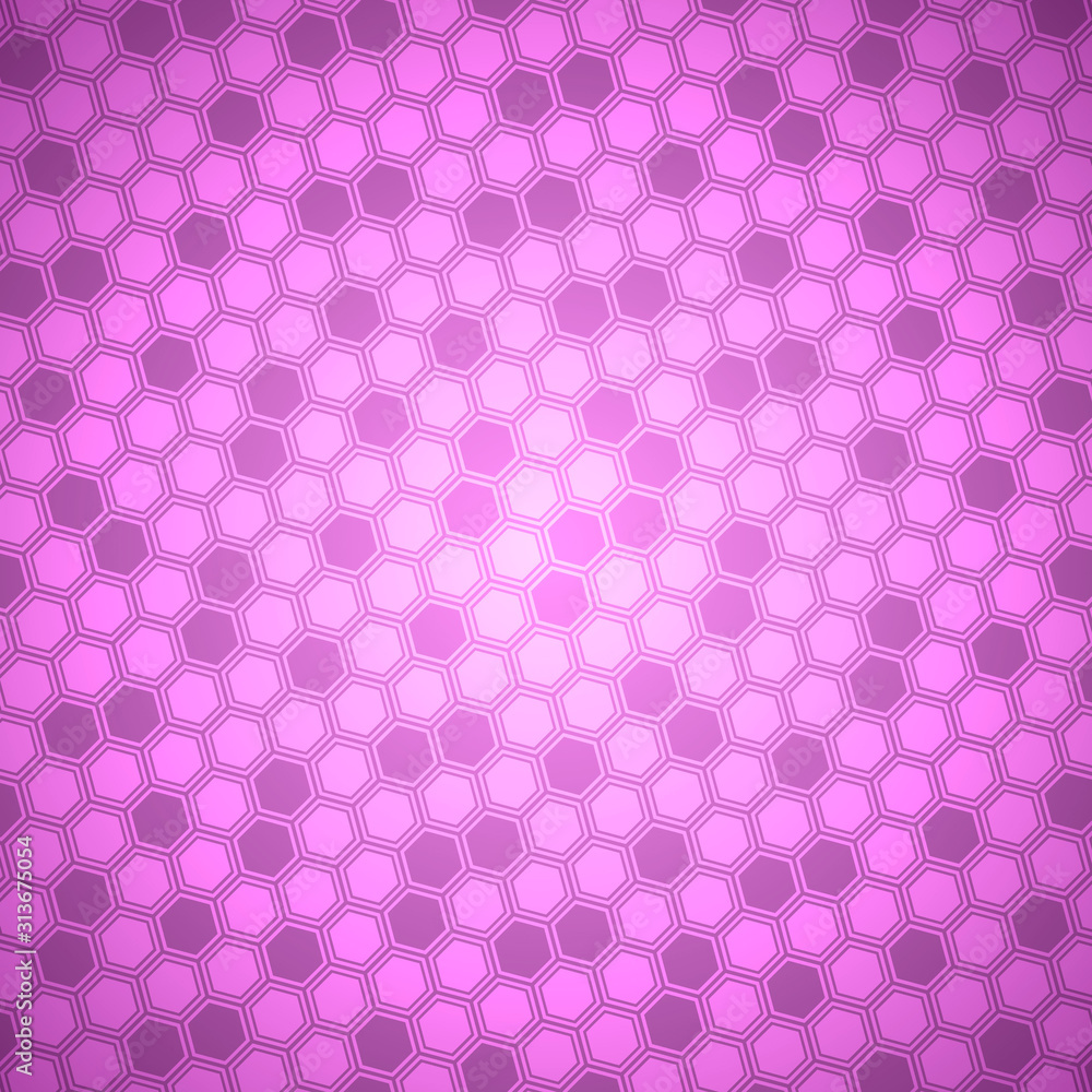 Poster abstract illustration with hexagonal shapes. honeycombs.