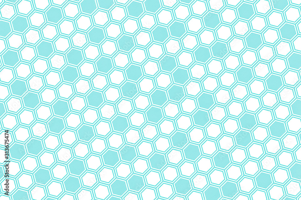 Poster abstract illustration with hexagonal shapes. honeycombs.