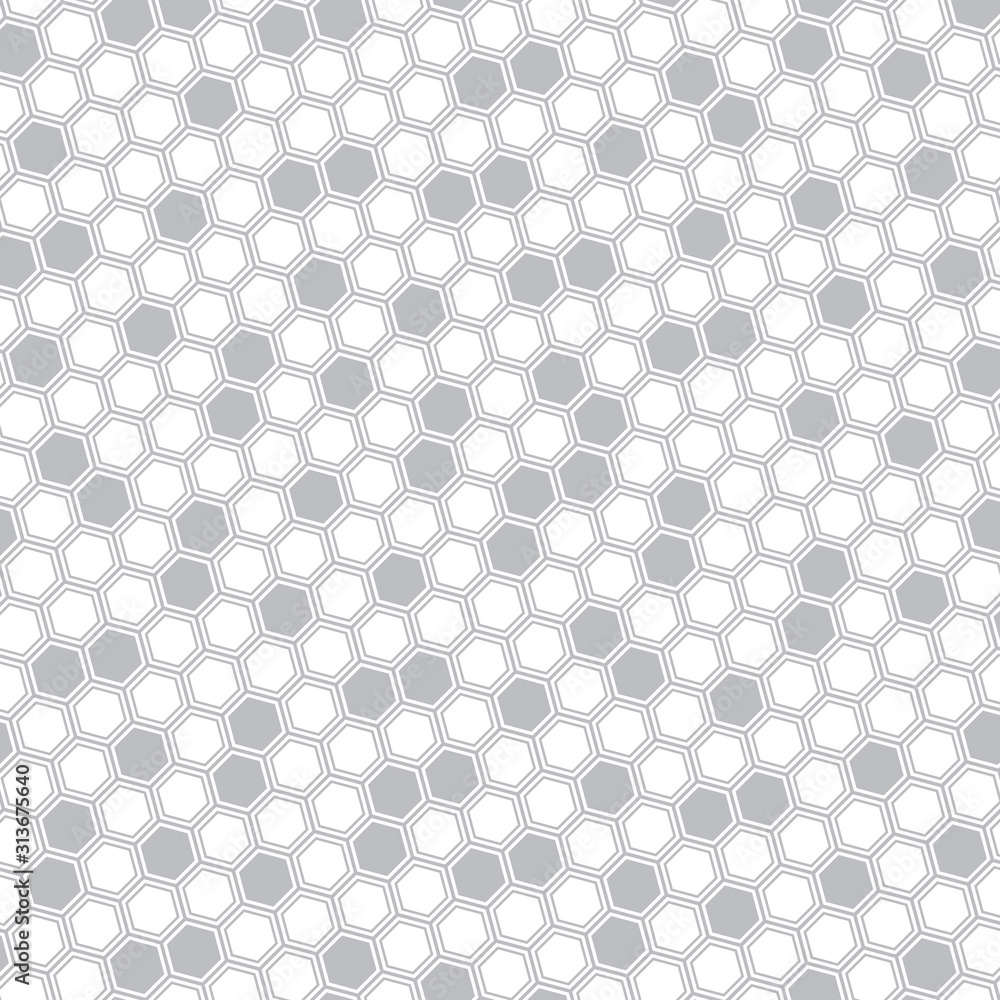 Poster abstract illustration with hexagonal shapes. honeycombs.