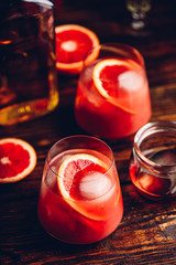Whiskey sour cocktail with blood orange juice