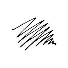 Tangled abstract scribble with hand drawn line. Doodle elements. Isolated sketch on white background. Vector illustration