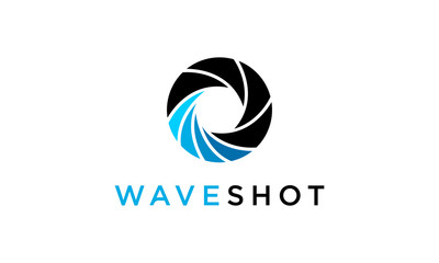 wave sea ocean shot camera lens photography logo design
