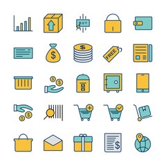 Icon Set Of E-commerce For Personal And Commercial Use...