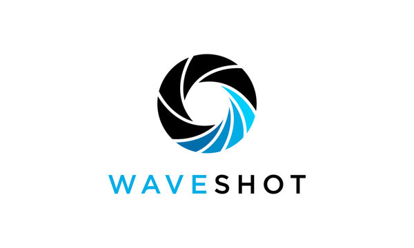 wave sea ocean shot camera lens photography logo design