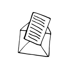 Single element of notebook in doodle business set. Hand drawn vector illustration for cards, posters, stickers and professional design.