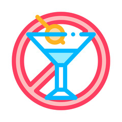 Allergen Free Sign Alcohol Vector Thin Line Icon. Allergen Free Alcoholic Drink Linear Pictogram. Crossed Out Mark Glass With Beverage And Olive Healthy Produce. Illustrations