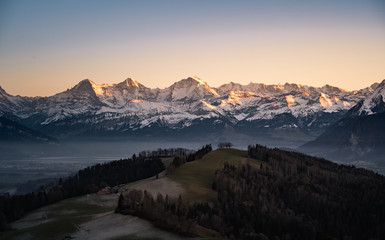 impressive mountains of the swiss alps - eiger, mönch, jungfrau