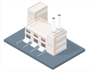 Stylish concept modern isometric vector Factory illustration.