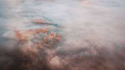 Mazury z lotu ptaka nad chmurami © Patryk