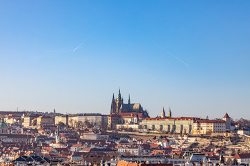 Obraz premium View to Prague Castle with river Vltava