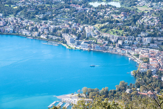 Panorama of Lake Lugano, Switzerland © robertdering
