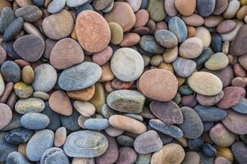 Pebble background on a scottish beach.