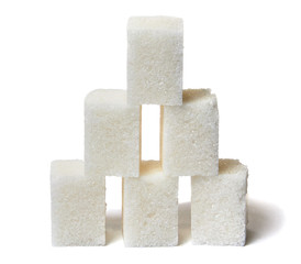 The pyramid is made of pieces of sugar isolated of white