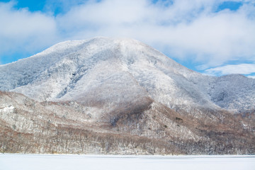 美しい赤城山　冬の山景色