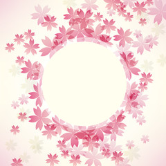background illustration of cherry blossoms with frame
