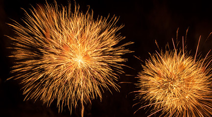 Nice, colorful fireworks abstract in the evening