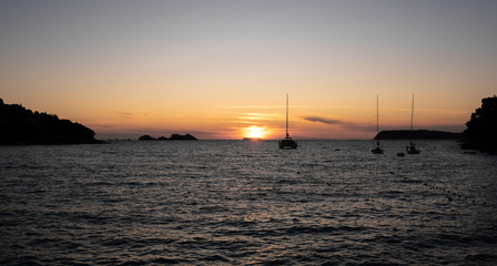 Fototapeta na wymiar Sunset Beach - Dubrovnik - Uvala Lapad