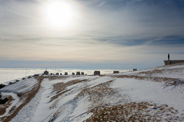 Monte grappa war memorial winter view, Italy