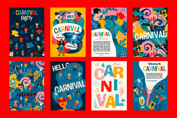 Hello Carnival. Vector set of illustrations for carnival concept and other use. - 313694663
