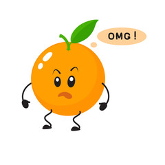 A cute, attractive orange, cheerful character with emotion.