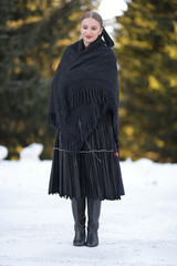 Slovak folklore. Slovakian folklore girl.