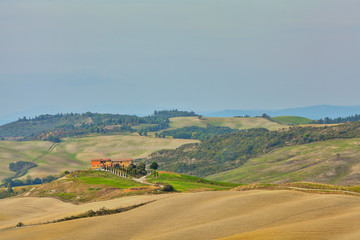  landscape of hills tuscany in autumn in Italy