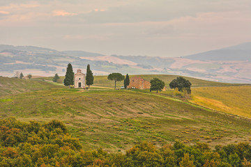  landscape of hills tuscany in autumn in Italy