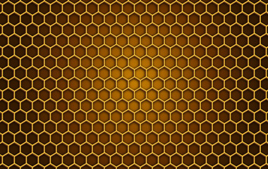 Seemless Honeycomb Pattern Design. Abstract Honeycomb Background. Golden Vibrant Color