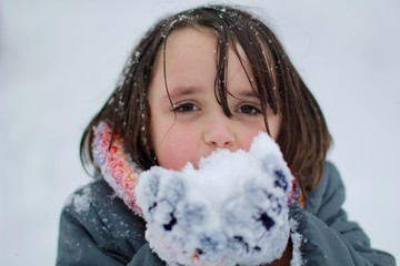 portrait of a girl in winter