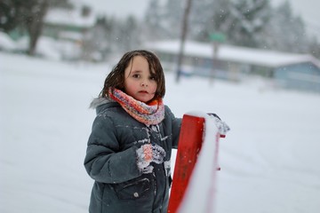 little girl in the snow