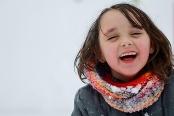 Portrait of Girl against Snow