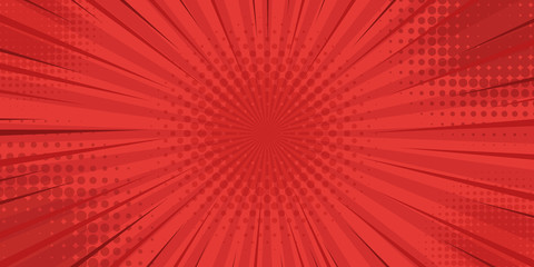 Red Retro vintage style background with sun rays. Vector illustration.