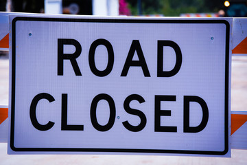 Road Closed closeup