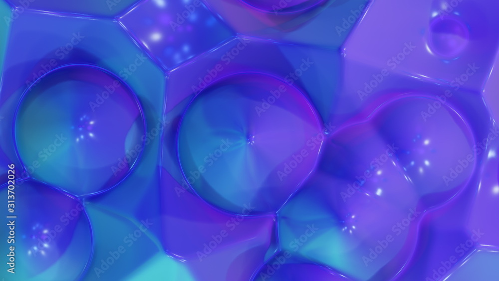 Aufkleber blue liquid abstract circle and cone geometrical shape seamless loop animation