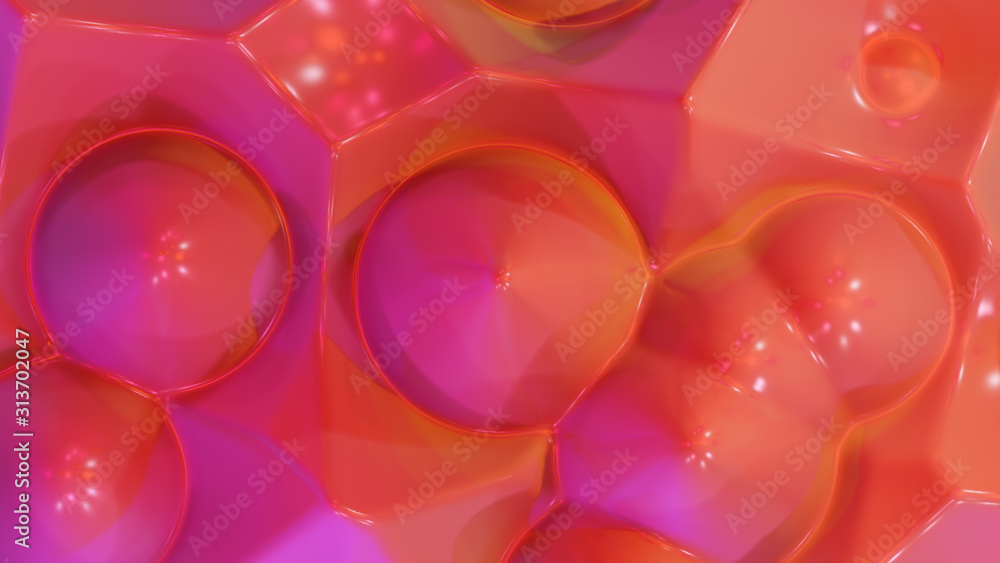 Poster red liquid abstract circle and cone geometrical shape seamless loop animation