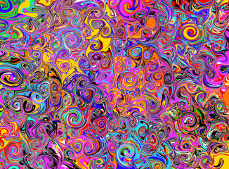 Beautiful Colorful Twirls Abstract Artistic Marbled Paper Background