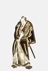 浮世絵　歌舞伎役者　その21 　ゴールドバージョン