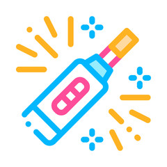 Pregnancy Test Device Vector Thin Line Sign Icon. Medical Equipment Woman Symptomp Of Pregancy Pictogram. Characteristic And Diagnosis Of Future Mother Contour Illustration