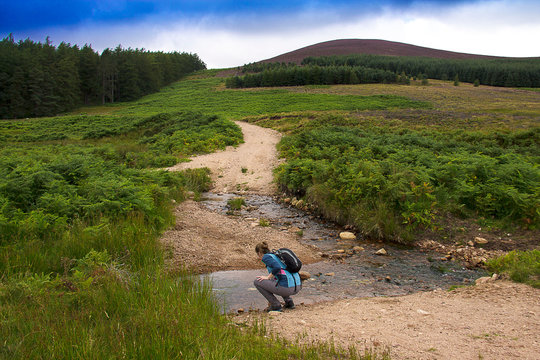 Hiking in the mountains. Aberdeenshire, Scotland, UK. Cairngorms National Park.