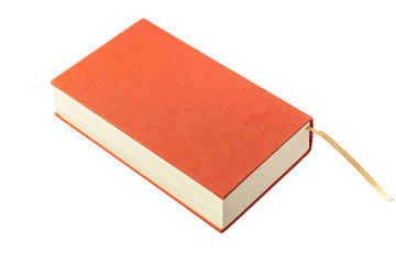 Close Up of a Blank Red Book Cover on White